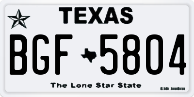TX license plate BGF5804
