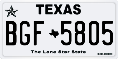 TX license plate BGF5805