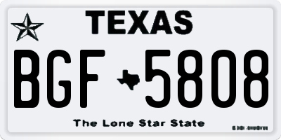 TX license plate BGF5808