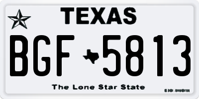 TX license plate BGF5813