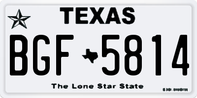 TX license plate BGF5814
