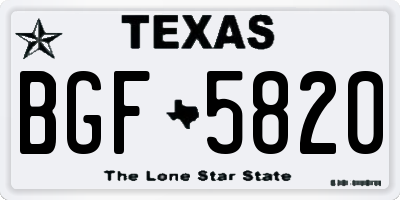 TX license plate BGF5820