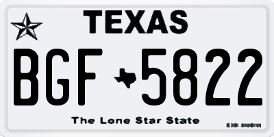 TX license plate BGF5822
