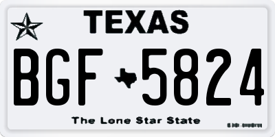 TX license plate BGF5824