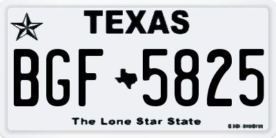 TX license plate BGF5825