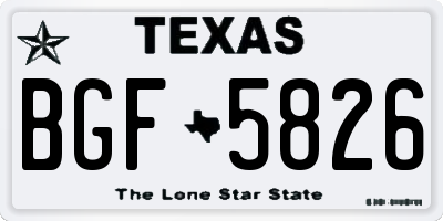 TX license plate BGF5826