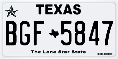 TX license plate BGF5847