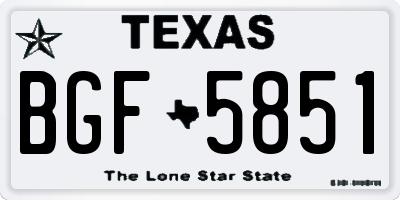 TX license plate BGF5851