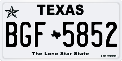 TX license plate BGF5852