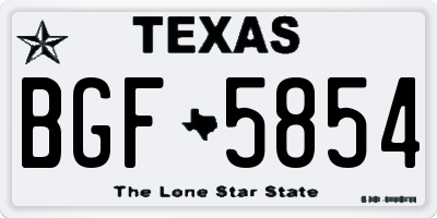 TX license plate BGF5854