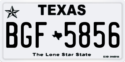 TX license plate BGF5856