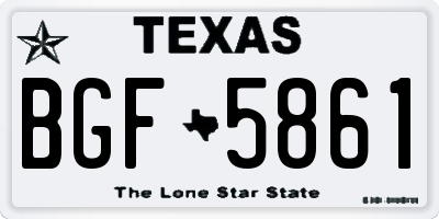TX license plate BGF5861