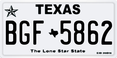 TX license plate BGF5862