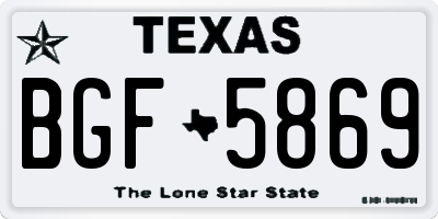 TX license plate BGF5869