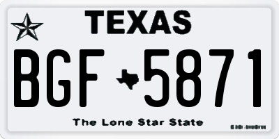TX license plate BGF5871