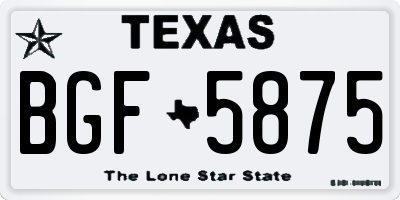 TX license plate BGF5875