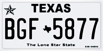TX license plate BGF5877