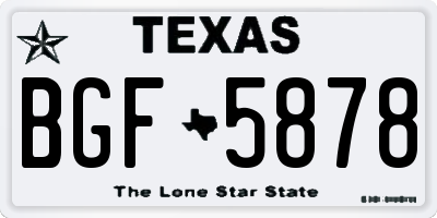 TX license plate BGF5878