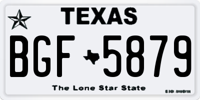 TX license plate BGF5879