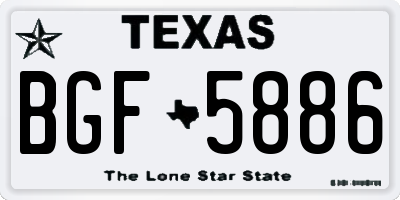 TX license plate BGF5886