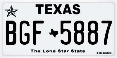 TX license plate BGF5887