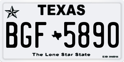 TX license plate BGF5890