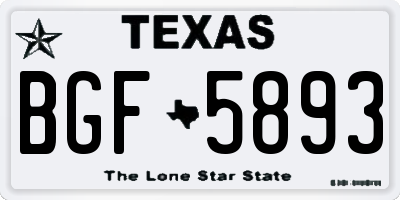 TX license plate BGF5893