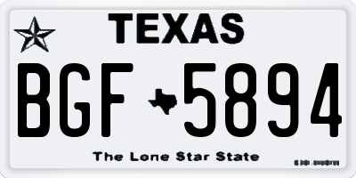 TX license plate BGF5894