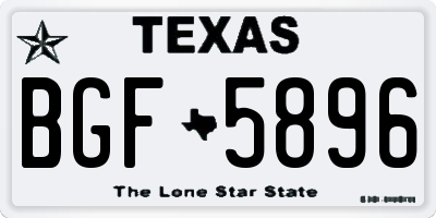TX license plate BGF5896