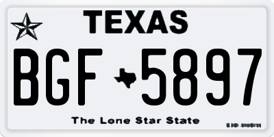 TX license plate BGF5897