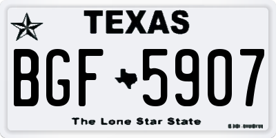TX license plate BGF5907