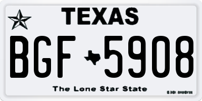 TX license plate BGF5908