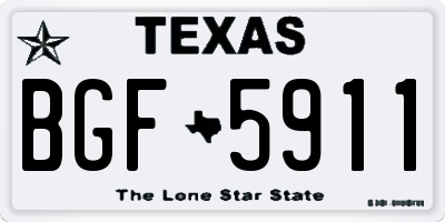 TX license plate BGF5911