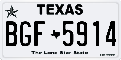 TX license plate BGF5914