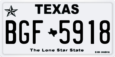 TX license plate BGF5918