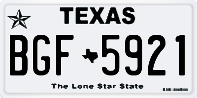 TX license plate BGF5921