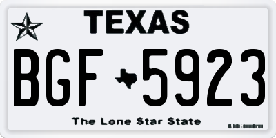 TX license plate BGF5923