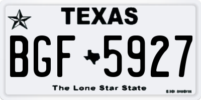 TX license plate BGF5927