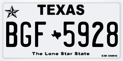 TX license plate BGF5928