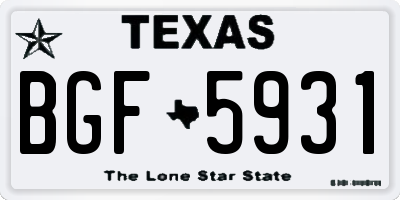 TX license plate BGF5931