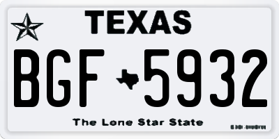 TX license plate BGF5932