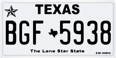 TX license plate BGF5938