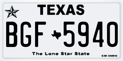 TX license plate BGF5940