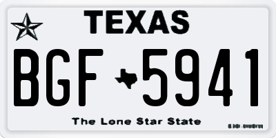 TX license plate BGF5941