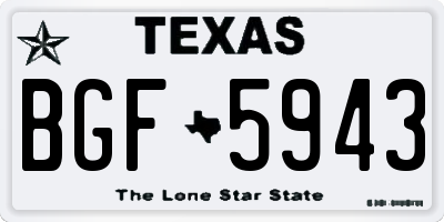 TX license plate BGF5943