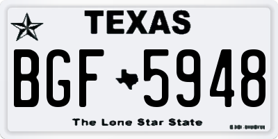 TX license plate BGF5948