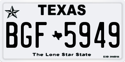 TX license plate BGF5949