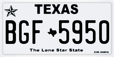TX license plate BGF5950