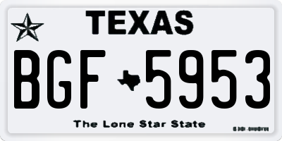 TX license plate BGF5953