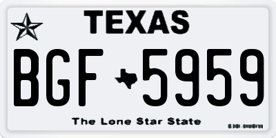 TX license plate BGF5959